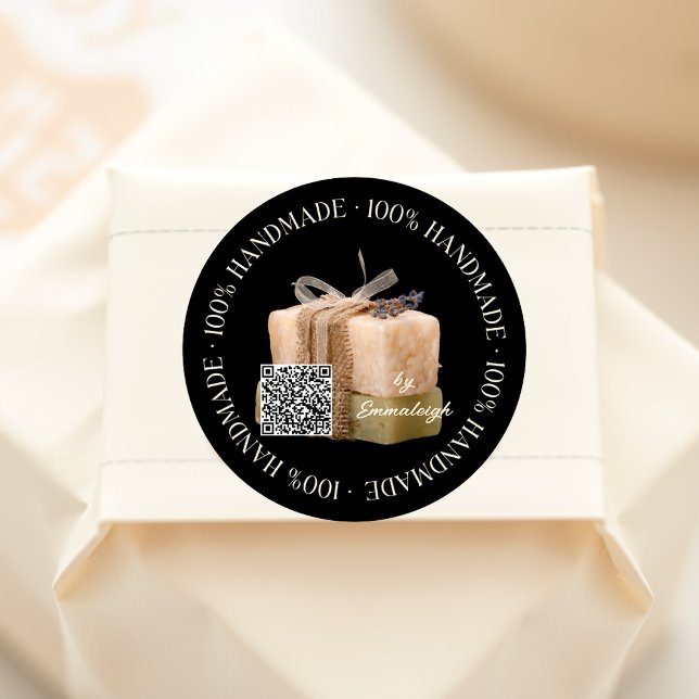 Sticker Rond Savon artisanal avec code QR (Créateur téléchargé)
