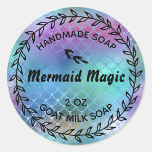 Sticker Rond Savon Artisanal Couronne Rustique de Campagne Magi