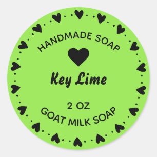 Sticker Rond Savon Artisanal Rustique Campagne Couronne de Cœur