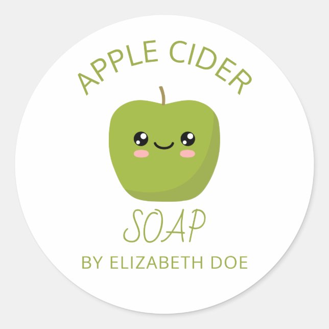 Sticker Rond Savon au cidre d'Apple (Devant)
