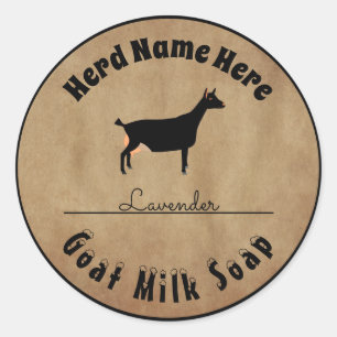 Sticker Rond Savon de lait de chèvre laiteuse noire personnalis