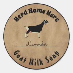 Sticker Rond Savon de lait de chèvre nubien personnalisé