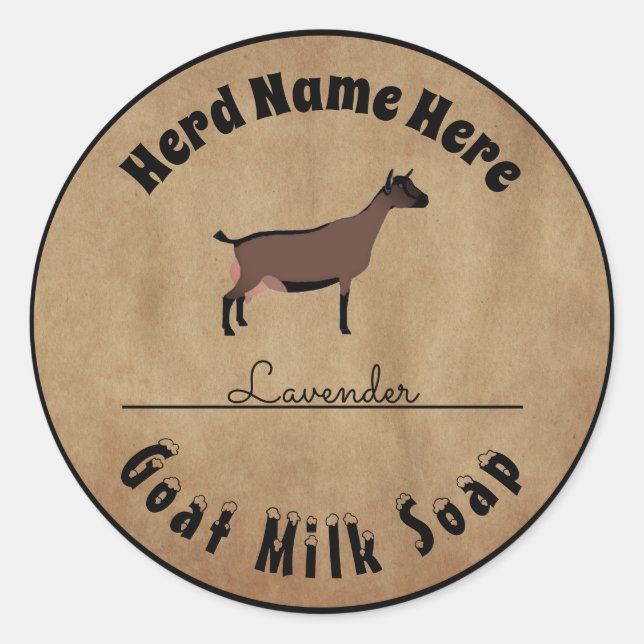 Sticker Rond Savon de lait de chèvre Oberhasli personnalisé (Devant)