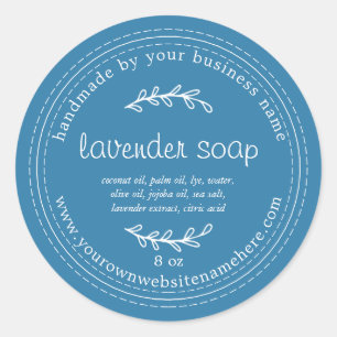 Sticker Rond Savon de lavande artisanale rustique bleu méditerr