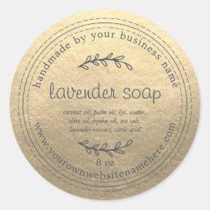 Sticker Rond Savon de lavande artisanale rustique Champagne Gol