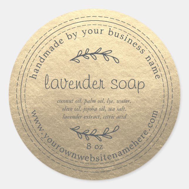 Sticker Rond Savon de lavande artisanale rustique Champagne Gol (Devant)