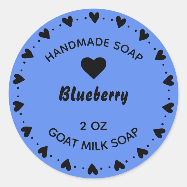 Sticker Rond Savon maison Rustique Country Heart Wreath Blue (Devant)