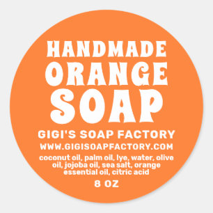 Sticker Rond Savon orange artisanal moderne