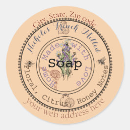 Sticker Rond savon orange français