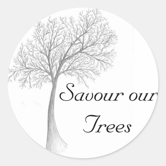 Sticker Rond Savourez nos arbres (Devant)