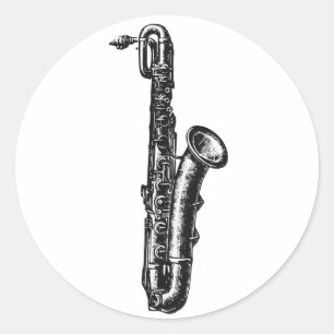 Sticker Rond Saxophone de baryton