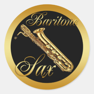STICKER ROND SAXOPHONE DE BARYTON