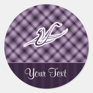 Sticker Rond Saxophone violet