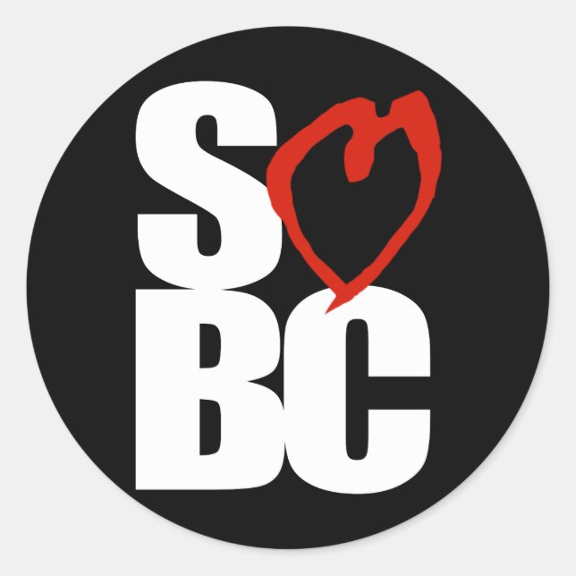 Sticker Rond SBC Coeur rouge Noir (Devant)