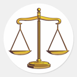 Sticker Rond Scales classiques de justice  Bureau du droit