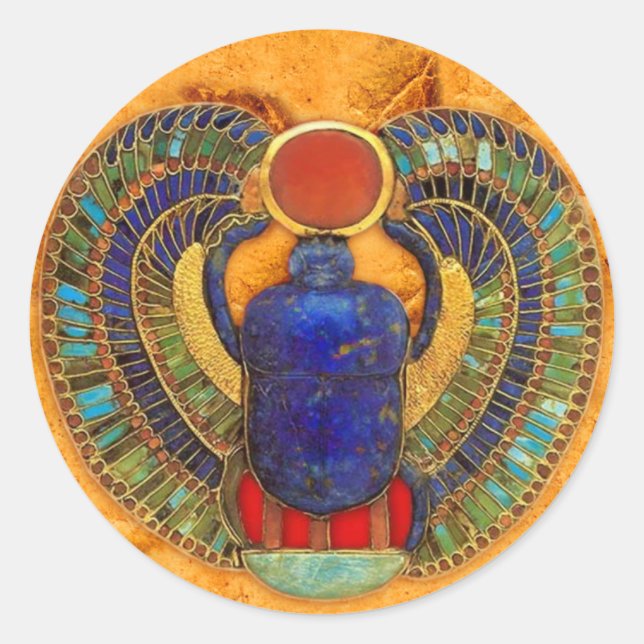 Sticker Rond Scarab sacré de l'Egypte ancienne (Devant)
