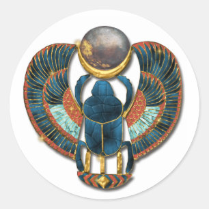 Sticker Rond Scarabée sacré du Roi Tut