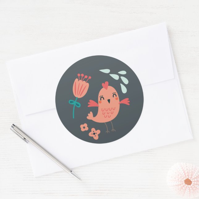 Sticker Rond Sceau à coller pour animaux de bois (Enveloppe)