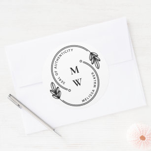 Sticker Rond Sceau artiste de l'authenticité Monogramme