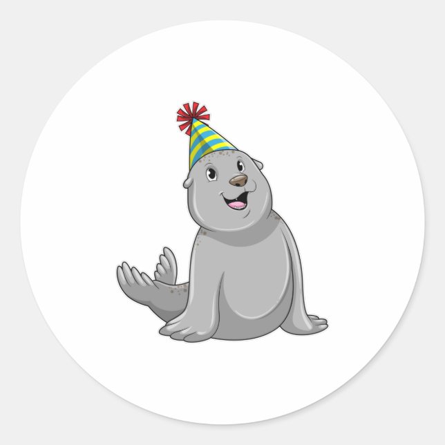 Sticker Rond Sceau avec Parti casquette (Devant)