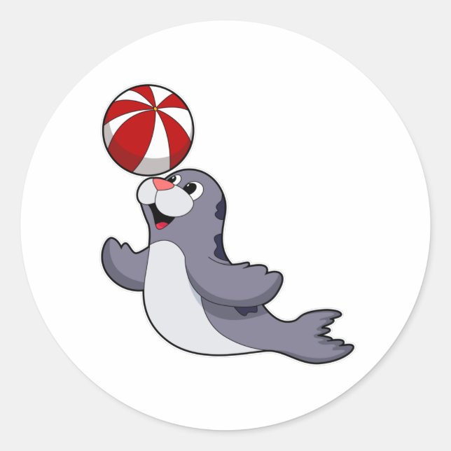 Sticker Rond Sceau avec water polo (Devant)