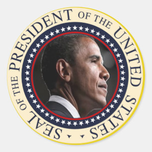 Sticker Rond Sceau Barack Obama