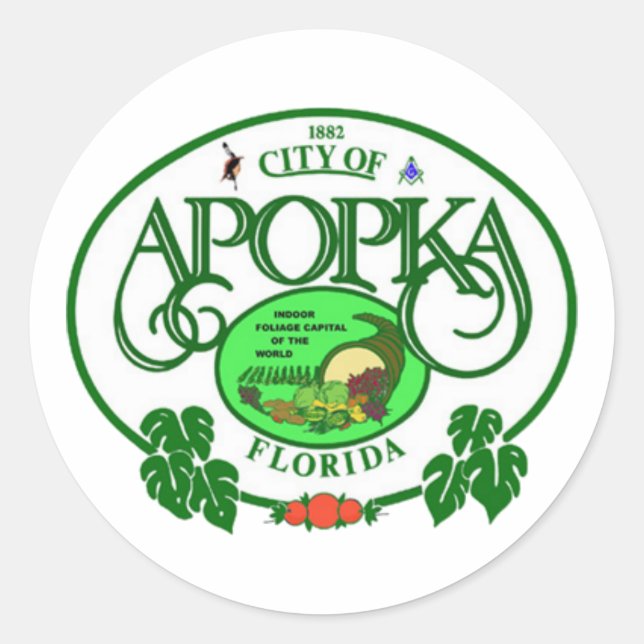 Sticker Rond Sceau d'Apopka, Floride (Devant)