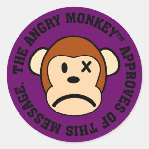 Sticker Rond Sceau d'approbation : Message endossé par Angry Mo