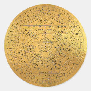 Sticker Rond Sceau d'archanges, Sceau de Dieu, Sigillum Dei Aem