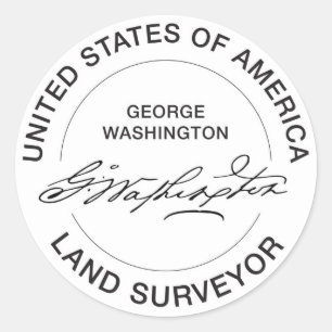 Sticker Rond Sceau d'arpenteur terrestre George Washington USA
