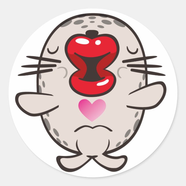 Sticker Rond sceau de baiser (Devant)