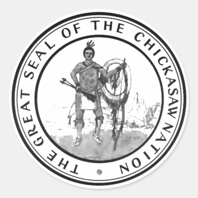 Sticker Rond Sceau de chickasaw (Devant)