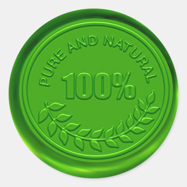 Sticker Rond Sceau de cire 100% pur et naturel (Devant)