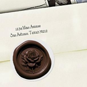 Sticker Rond Sceau de cire faux chocolat rose impression profon