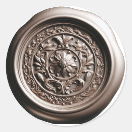 Sticker Rond Sceau de cire Faux Impression profonde Or
