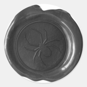 Sticker Rond Sceau de cire Faux - Noir - SPIDER