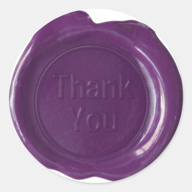 Sticker Rond Sceau de cire Faux - Plum - Bold - Merci (Devant)