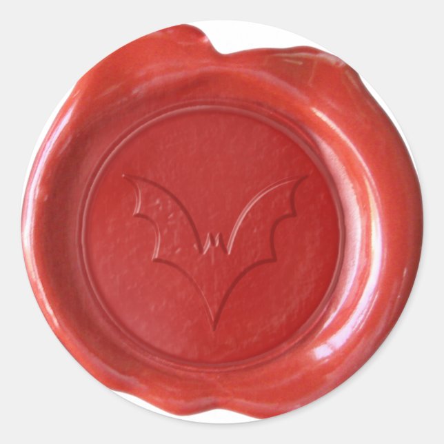 Sticker Rond Sceau de cire Faux - Rouge - BAT 01 (Devant)