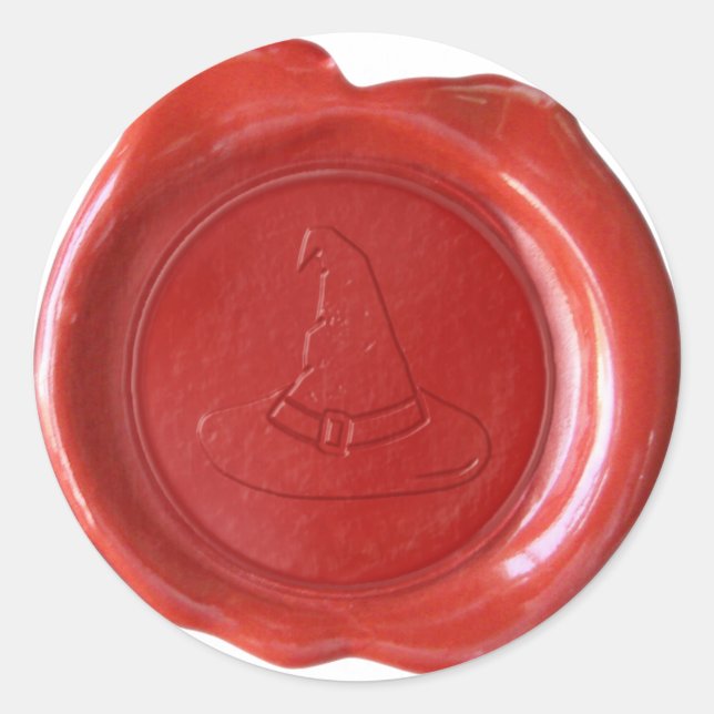 Sticker Rond Sceau de cire Faux - Rouge - CASQUETTE WITCH (Devant)