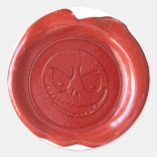 Sticker Rond Sceau de cire Faux - Rouge - GOBLIN