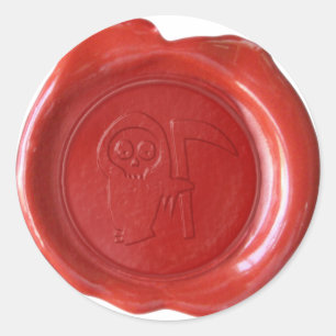 Sticker Rond Sceau de cire Faux - Rouge - RÉPARATEUR GRIM