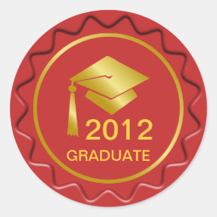 Sticker Rond Sceau de cire Golden Graduation
