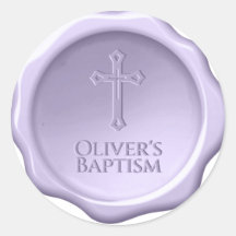Sceau de cire lavande pour baptême avec croix en r