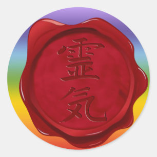Sticker Rond sceau de cire - REIKI couleurs chakren