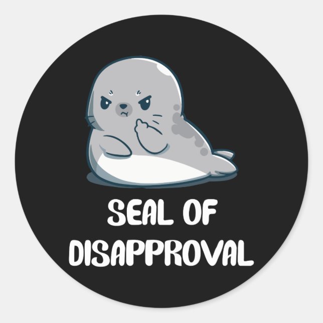 Sticker Rond Sceau De Désapprobation Drôle Sarcastique (Devant)