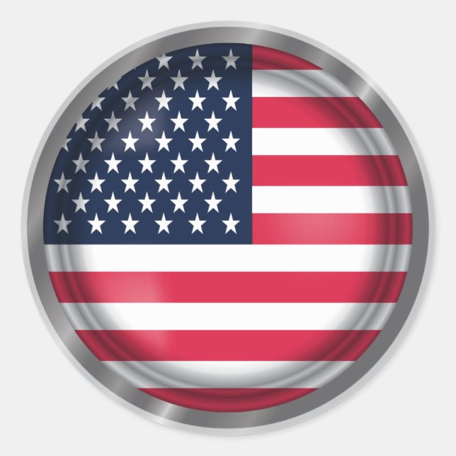 Sticker Rond Sceau de drapeau américain (Devant)