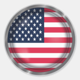 Sticker Rond Sceau de drapeau américain