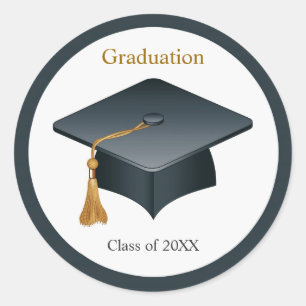 Sticker Rond Sceau de graduation casquette de mortier