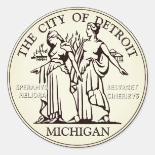 Sticker Rond Sceau de la ville de Detroit