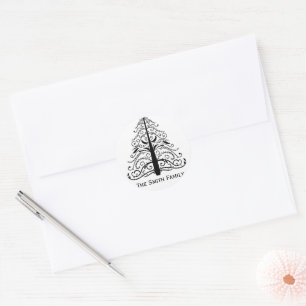 Sticker Rond Sceau de l'enveloppe de l'arbre de Noël